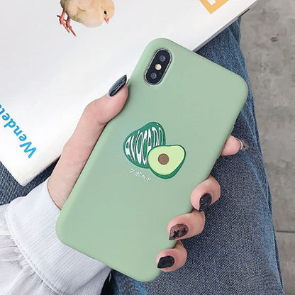 Suitable for A51 A71 flat avocado phone case A50 A70 creative cartoon smile tpu Samsung S20 protection