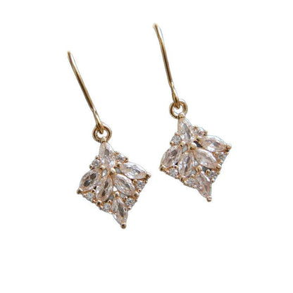 Minimalist Zircon-Inlaid Vintage Pendant Earrings