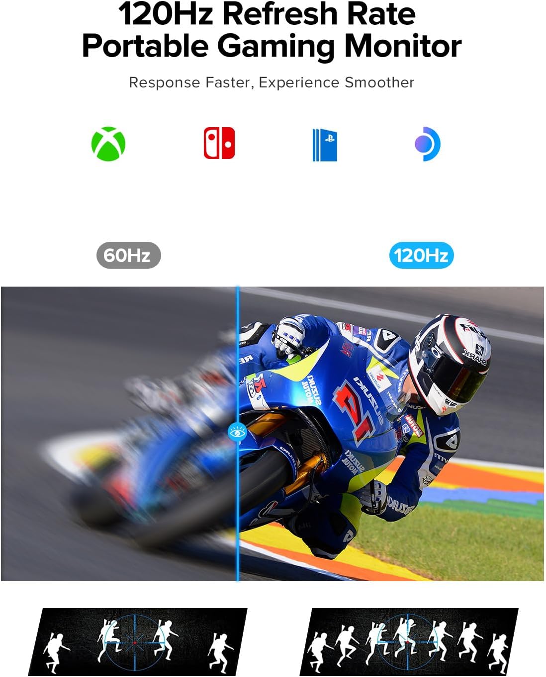 UPERFECT UTouch G16 15.6 Inch 120Hz Portable Gaming Monitor For Steam Deck Built-in 10800mAh Battery External Second Screen