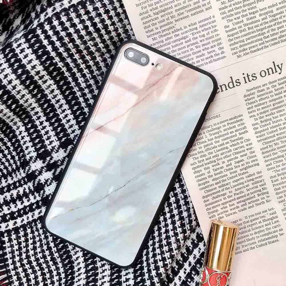 Marble glass phone case