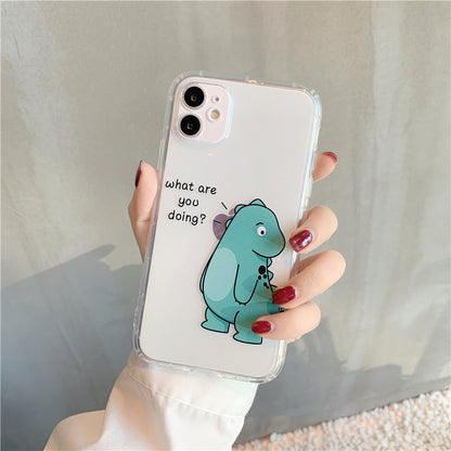 Simple Transparent Airbag Anti-fall Mobile Phone Case Protective Cover For Cute Couples