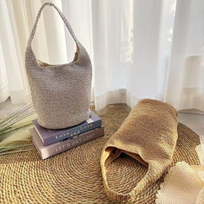 Handwoven Large-Capacity Vacation And Commute Woven Tote Bag