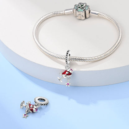 Festive-themed Beer Glass And Wine Glass Pendant Bead Bracelet Accessories