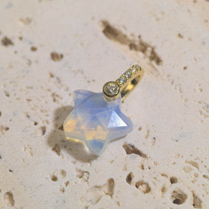 Natural Stone Cut-surface Star Pendant Five-pointed Star Charm