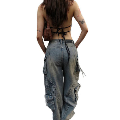 Elegant Halter-neck Backless Sequin Leopard-print V-neck Tank Top