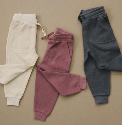 Organic Cotton Waffle Knit Little Explorer Joggers