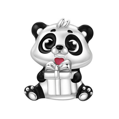 Cute Bamboo Panda DIY Copper Bead Pendant Jewelry Accessory