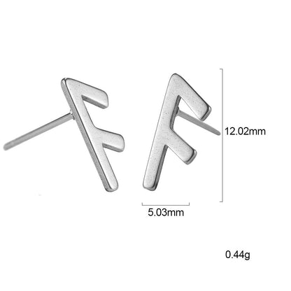 Nordic Rune Letter Earrings Made Of Stainless Steel