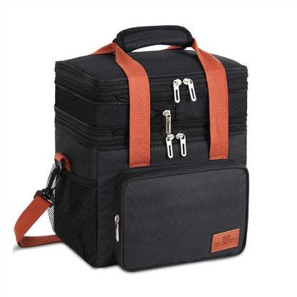 Double-layer High-capacity Lunch Bag With Thermal Insulation For Picnics