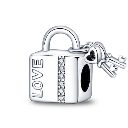 Retro Heart Lock Key Pendant Accessory