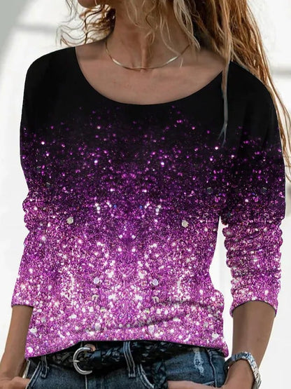 3D Printed Casual Long Sleeve Pullover T-Shirt | For Women - # GIAA23510052