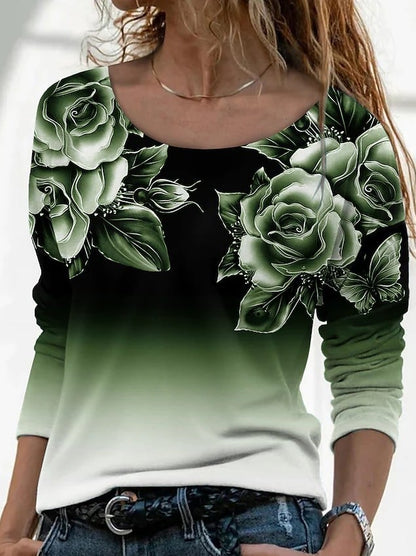 3D Printed Casual Long Sleeve Pullover T-Shirt | For Women - # GIAA23510052