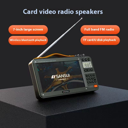 Home Elderly Radio Full Band Bluetooth Speaker HD Video Player