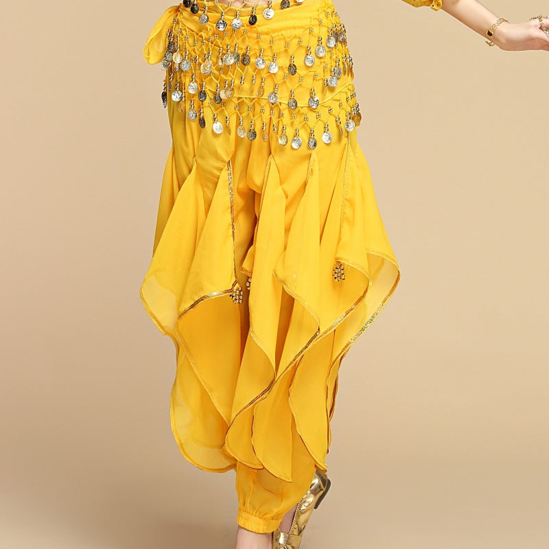 Children's Creative Leg Binding Glitter Chiffon Pants