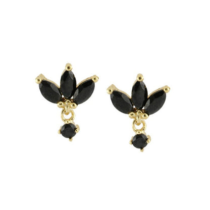S925 Silver Needle Stud Earrings With Zircon Butterfly Design