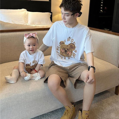 New Summer Cotton Parent-child Outfits Tops For A Family Of Three