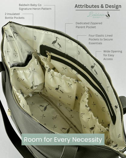 The Lillian Diaper Bag - Palmetto