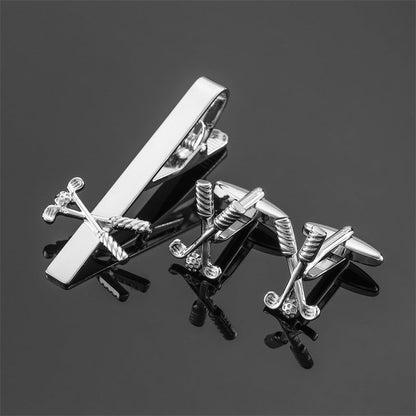 Gold Silver Black Cross Square Brushed Tie Clip