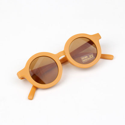 Children Round Frame Retro Mocha Glasses