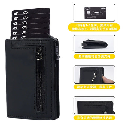 Anti-Scan RFID Card Holder PU Leather Coin Purse Demagnetization-Proof Multi-Card Wallet