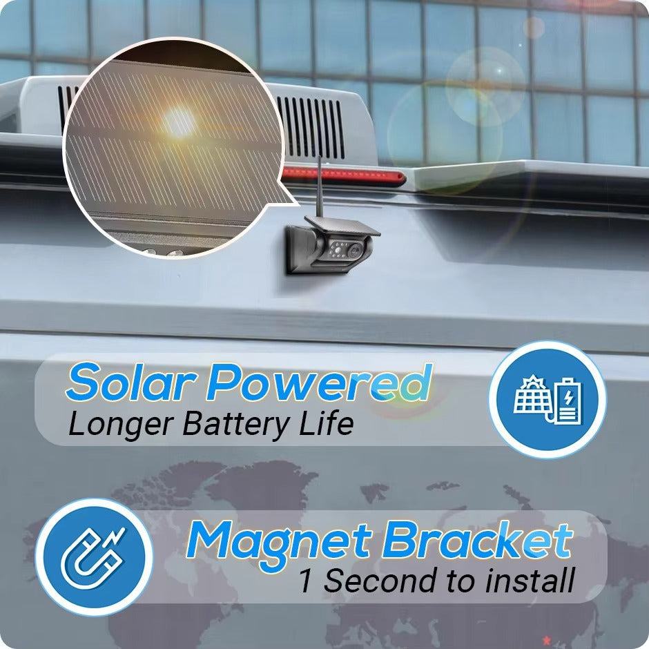 HD Wireless Solar Magnet Rearview Camera With AHD 5-inch Rear View Monitor