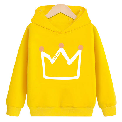 Crown hooded plus velvet sweatshirt