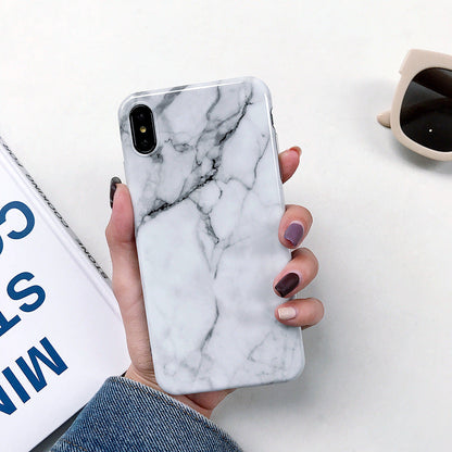 Compatible with Apple, Smooth Marbled IPhone 11 Pro Max Silicone Soft Case