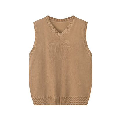 Fashionable V-neck Pullover Knit Vest For Early Spring