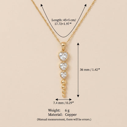 Multi-layered Heart-shaped Diamond Layered Necklace