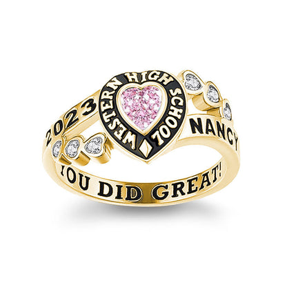 December Birthstone Engraved Ring