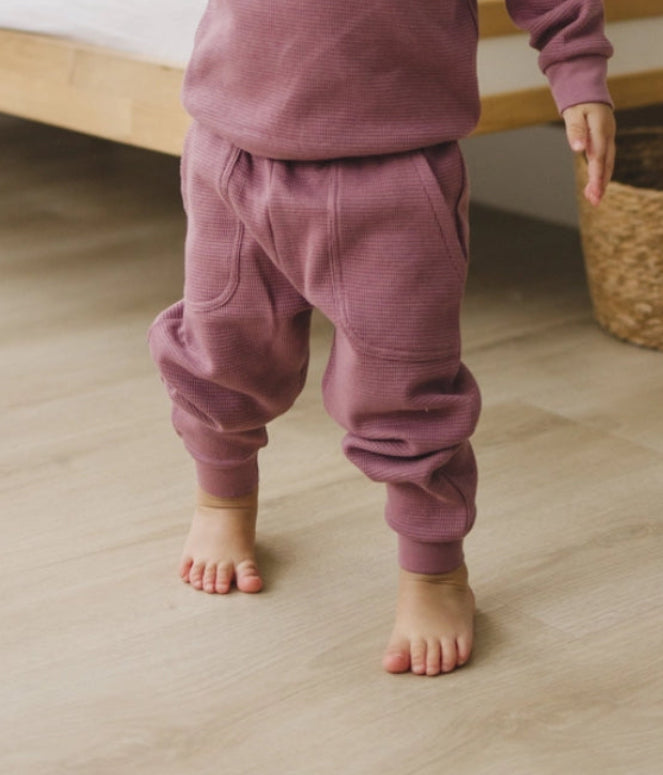 Organic Cotton Waffle Knit Little Explorer Joggers