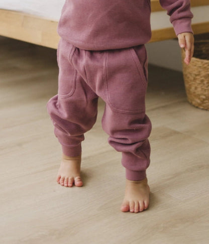 Organic Cotton Waffle Knit Little Explorer Joggers
