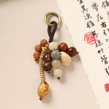 New Chinese-style Wish-Fulfillment Seed-Bead Bag Charm Keychain