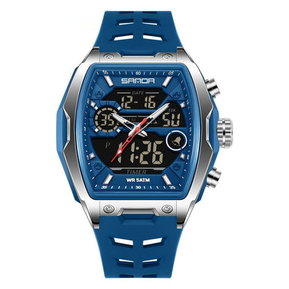 Barrel-shaped Waterproof Multifunctional Alarm Clock Student Sports Watch
