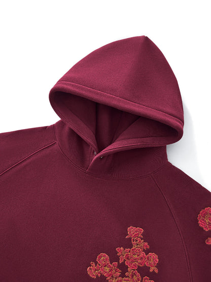 Heavy-embroidered Chinese-style Horse-year Embroidered Hooded Pullover