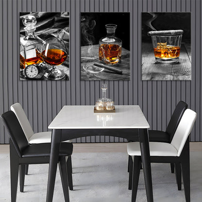 Vodka Wine Glass Still Life Triple Oil Painting Living Room Background Pendant