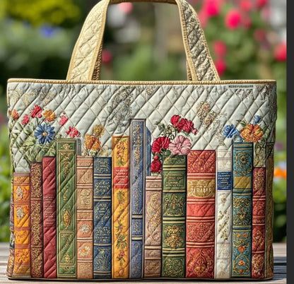 Digital-print Quilting Tote Bag, Commuter Casual Cotton-padded Jacket Bag