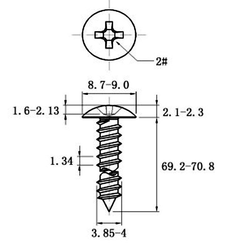 Stainless Steel Cross Big Head Self-tapping Screw Mushroom-shaped Haircut Round Head