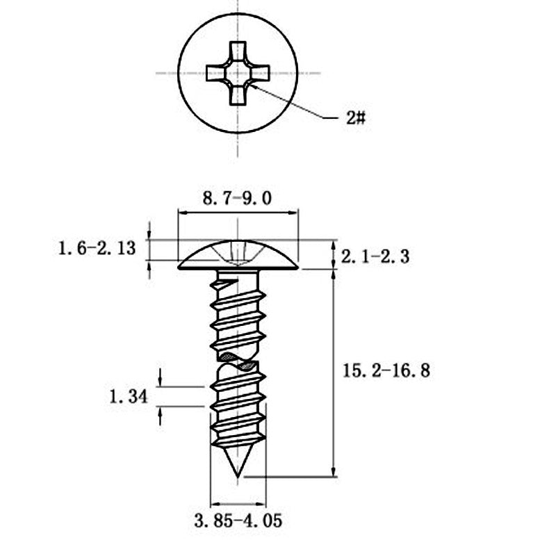 Stainless Steel Cross Big Head Self-tapping Screw Mushroom-shaped Haircut Round Head