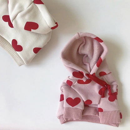 Warm And Cute Printed Love Sweater Pet