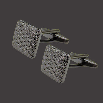 Copper Black And Golden Silver Laser Metal Cufflinks