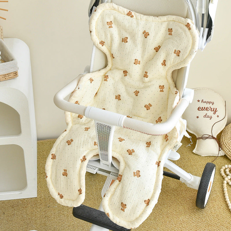 Babys Pure Cotton Thickened Stroller Pad Seat Cushion And Armrest Backrest