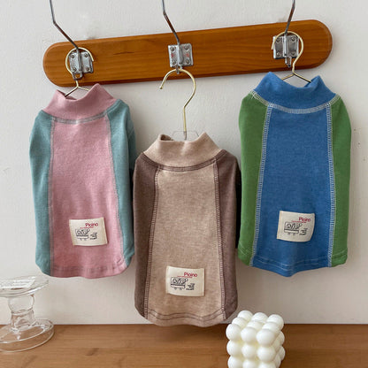 Contrast Color Sleeve Cotton Base Shirt Pet