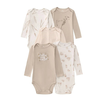 2026 New Baby Bodysuit 5PCS/Lot infantil Jumpsuit Boy Girls Clothes Long Sleeve 100% Newborn Body Bebe Clothing kids Costume