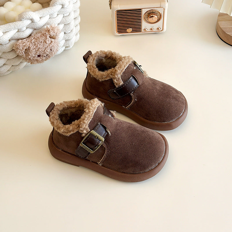 Girls Winter Velvet-Lined Casual Warm Shoes