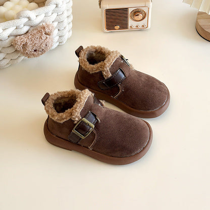 Girls Winter Velvet-Lined Casual Warm Shoes