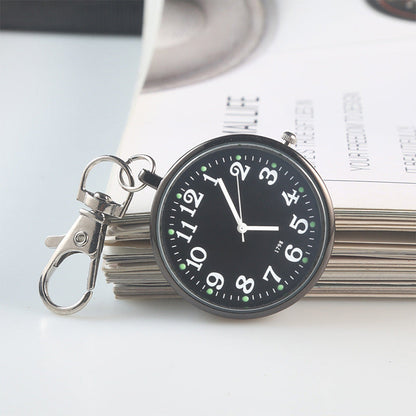 Clear Numbers Luminous Watch Keychain Pocket Watch