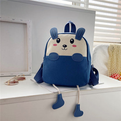 Boys Canvas Backpack Cute Cartoon School Bag