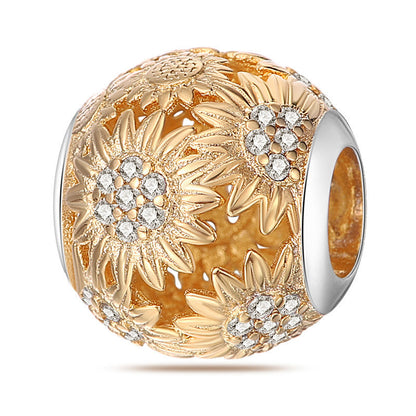 Sunflower-shaped Copper Bead Pendant Bracelet Accessory