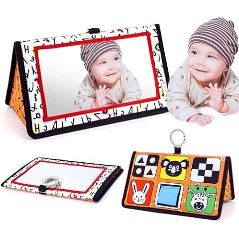 Tummy Time Mirror Toy with Teethers